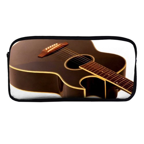 yanfind Pencil Case YHO Melody Sound Wood Flamenco Accessory Acoustic Guitar Rock Play Musical Instrument Electric Zipper Pens Pouch Bag for Student Office School