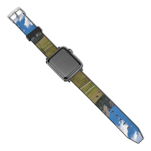 yanfind Watch Strap for Apple Watch Distance Field Hill Grass Beauty Fence Rural Plant PNG  Outdoors Compatible with iWatch Series 5 4 3 2 1