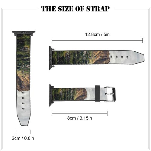 yanfind Watch Strap for Apple Watch Creative Wallpapers Images Landscape Scenery  Countryside Outdoors Pictures Plateau Hill Grey Compatible with iWatch Series 5 4 3 2 1