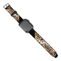 yanfind Watch Strap for Apple Watch Black Dark Leopard Wildcat Wildlife Closeup Compatible with iWatch Series 5 4 3 2 1