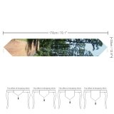 Yanfind Table Runner Coniferous Woods Fir Tropical Tree Trail Road Forest Trees Way Natural Road Everyday Dining Wedding Party Holiday Home Decor