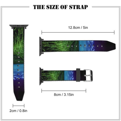 yanfind Watch Strap for Apple Watch  Landscape Night Field Cloudy Compatible with iWatch Series 5 4 3 2 1
