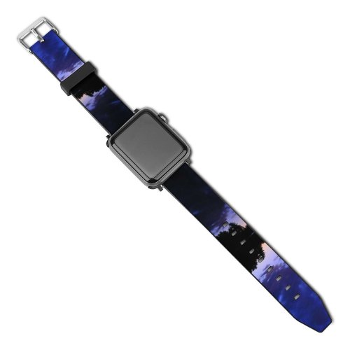 yanfind Watch Strap for Apple Watch Winter Cloud Landscape Sunset Sky Reflection Night Lake Dusk Natural Evening Dusk Compatible with iWatch Series 5 4 3 2 1