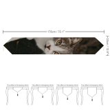 Yanfind Table Runner Funny Curiosity Sit Cute Cat Baby Little Eye Portrait Kitten Pet Whisker Everyday Dining Wedding Party Holiday Home Decor