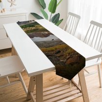 Yanfind Table Runner Scenery Range Tree Mountain Wilderness Plant Sunset Free Ground Basin Norway Everyday Dining Wedding Party Holiday Home Decor