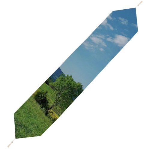 Yanfind Table Runner Virginia Field Mountain Grass Rural Plant Spring Outdoors Farm Pasture Land Everyday Dining Wedding Party Holiday Home Decor