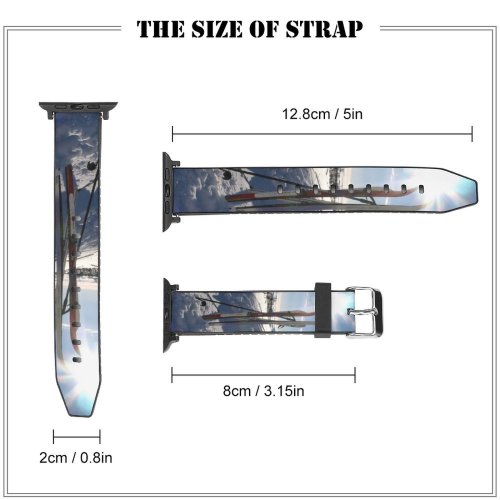 yanfind Watch Strap for Apple Watch Winter Cloud Geological  Sky Sunlight Ski Slope Skis Ski Winter Compatible with iWatch Series 5 4 3 2 1