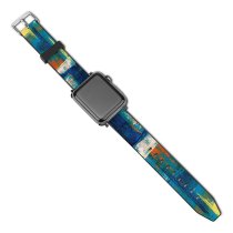 yanfind Watch Strap for Apple Watch Colour Expressionism Abstract Vibrant Wall Free HQ Acrylic Art Texture Compatible with iWatch Series 5 4 3 2 1