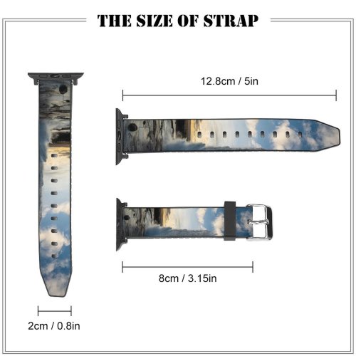 yanfind Watch Strap for Apple Watch Eruption Island Haukadalsvegur Pictures PNG Strokkur Outdoors Grey Volcano Geyser Compatible with iWatch Series 5 4 3 2 1