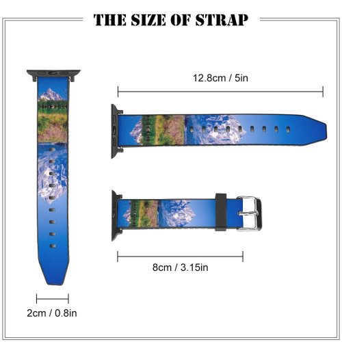 yanfind Watch Strap for Apple Watch Tetons Snake River Sky Wyoming Summer Mountains Peaceful Mountainous Landforms  Natural Compatible with iWatch Series 5 4 3 2 1