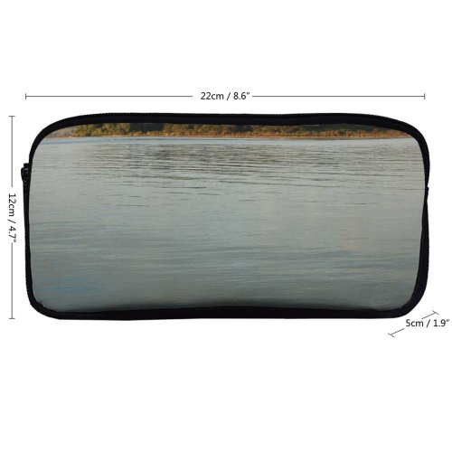yanfind Pencil Case YHO Resources Sky Harbour River Still Zealand Calm Lake Ohiwa Sound Bank Sea Zipper Pens Pouch Bag for Student Office School