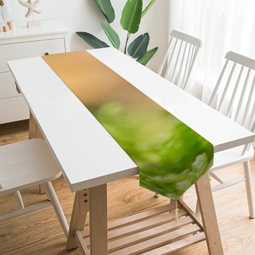 Yanfind Table Runner Blur Freshness Forest Little Desktop Grass Light Macro Moss Growth Mycena Toadstool Everyday Dining Wedding Party Holiday Home Decor