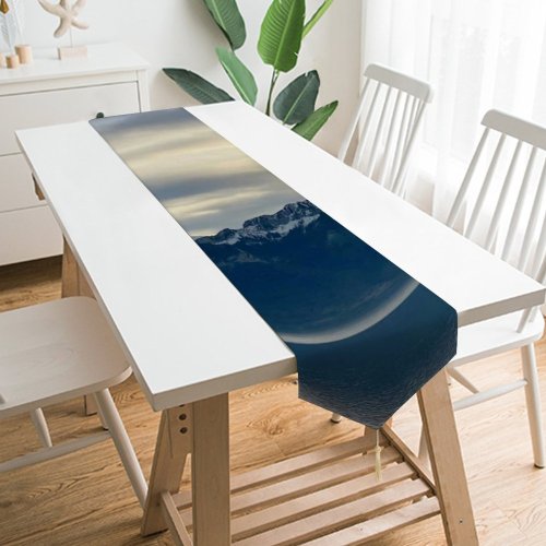 Yanfind Table Runner Scenery Range Montreux Mountain Snow Free Winter Ice Moutains Shotoniphone Outdoors Everyday Dining Wedding Party Holiday Home Decor