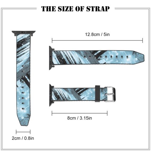 yanfind Watch Strap for Apple Watch Traffic Light Cyan Reflection Architecture Sky Tree Winter Compatible with iWatch Series 5 4 3 2 1