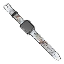 yanfind Watch Strap for Apple Watch Frozen Snowstorm Freezing Deer Frost Frosty Winter Outdoors Scenic Woods Fall Wintry Compatible with iWatch Series 5 4 3 2 1
