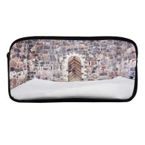 yanfind Pencil Case YHO Images Castle Door Building Finland Wooden Snow Suomenlinna Wallpapers Architecture Outdoors Stock Zipper Pens Pouch Bag for Student Office School