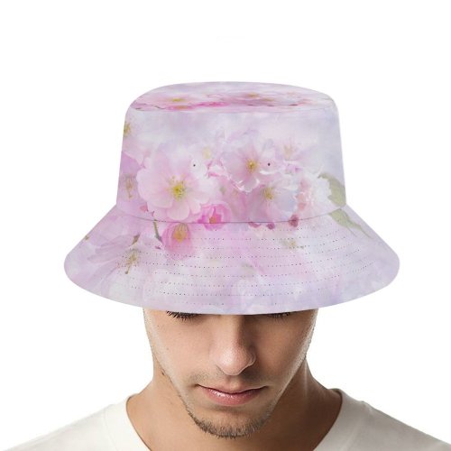 yanfind Adult Fisherman's Hat Flowers Cherry Blossom Flowers Cherry Tree Girly Spring Fishing Fisherman Cap Travel Beach Sun protection