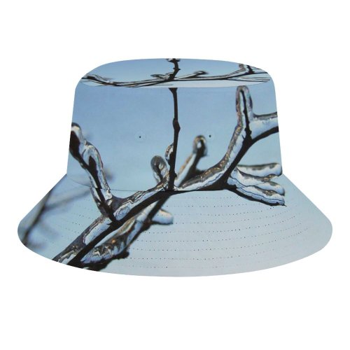 yanfind Adult Fisherman's Hat Winter Frozen Freeze Spring Stem Winter Blizzard Leaves Branch Sky Plant Ice Fishing Fisherman Cap Travel Beach Sun protection