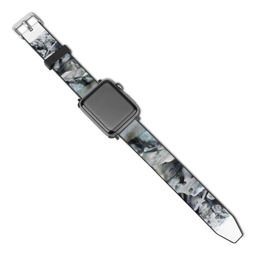 yanfind Watch Strap for Apple Watch Landscape Domain Rock Iceland Pictures Winter Desolate Sea Outdoors Grey Snow Compatible with iWatch Series 5 4 3 2 1
