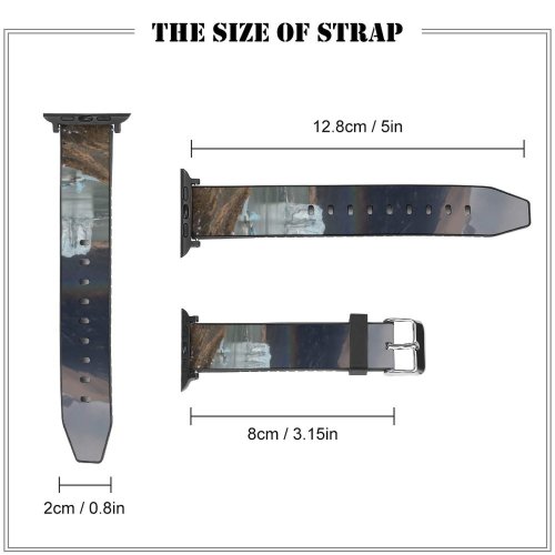 yanfind Watch Strap for Apple Watch Domain Pictures Outdoors Grey Snow   Public Meteorology Marine Meteorological Compatible with iWatch Series 5 4 3 2 1