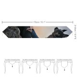 Yanfind Table Runner Blur Focus Winter Dog Scenery Depth Field Wear Jacket Pet Sit Relax Everyday Dining Wedding Party Holiday Home Decor