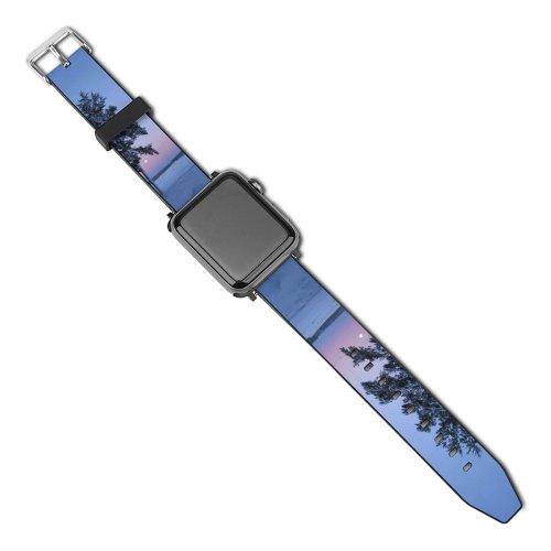 yanfind Watch Strap for Apple Watch Winter Finland Landscape Scenery Sky Tree Winter Natural Freezing Atmospheric Snow Seasons Compatible with iWatch Series 5 4 3 2 1