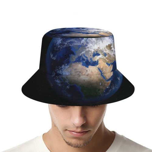 yanfind Adult Fisherman's Hat PIROD Space Black Dark Earth Planet Stars Fishing Fisherman Cap Travel Beach Sun protection