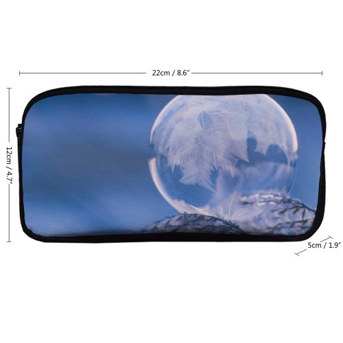 yanfind Pencil Case YHO Images Glass Christmas Texture Frost Wallpapers Free Frozenbubble Ball Bubble Winter Pictures Zipper Pens Pouch Bag for Student Office School