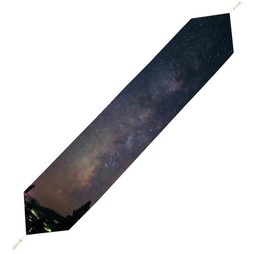 Yanfind Table Runner Backlit Sky Evening Silhouette Dark Astronomy Scenic Starry Galaxy Cosmos Stars Everyday Dining Wedding Party Holiday Home Decor