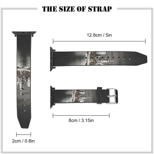 yanfind Watch Strap for Apple Watch Lerone Pieters Manhattan  Brooklyn Cityscape Night City Lights York City USA Compatible with iWatch Series 5 4 3 2 1