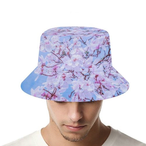 yanfind Adult Fisherman's Hat Flowers Magnolia Tulips Flowers Spring Beautiful Blossom Fishing Fisherman Cap Travel Beach Sun protection