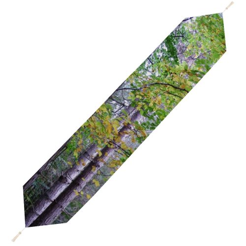 Yanfind Table Runner Temperate Natural Woody Growth Leaves Plant Broadleaf Wood Forest Hardwood Northern Tree Everyday Dining Wedding Party Holiday Home Decor