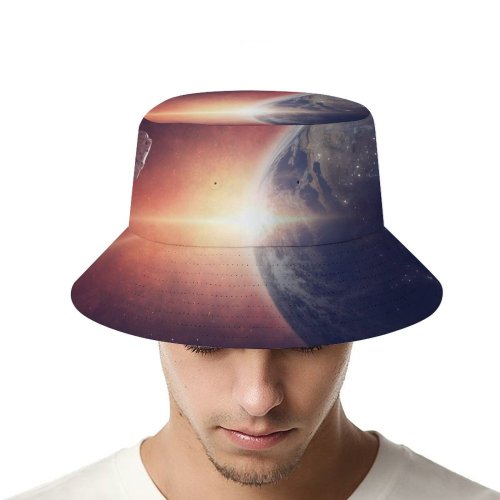 yanfind Adult Fisherman's Hat Comfreak Space Earth Planet Universe Space Travel Space Adventure Astronaut Sun Light Fishing Fisherman Cap Travel Beach Sun protection