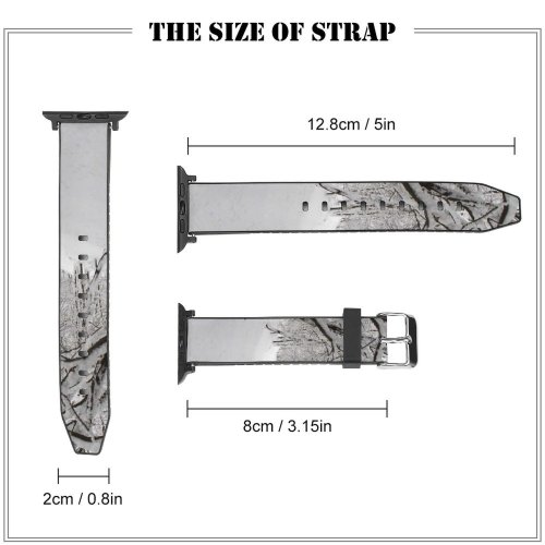 yanfind Watch Strap for Apple Watch Winter Christmas Winter Natural Landscape  Branch Snow Forest Season Tree Blizzard Compatible with iWatch Series 5 4 3 2 1