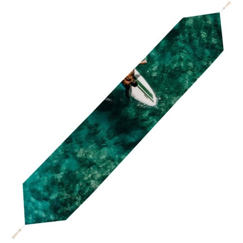 Yanfind Table Runner Recreation Resort Surf Aerial Trip Fit Sporty Surfing Emerald Outdoors Top Enjoy Everyday Dining Wedding Party Holiday Home Decor