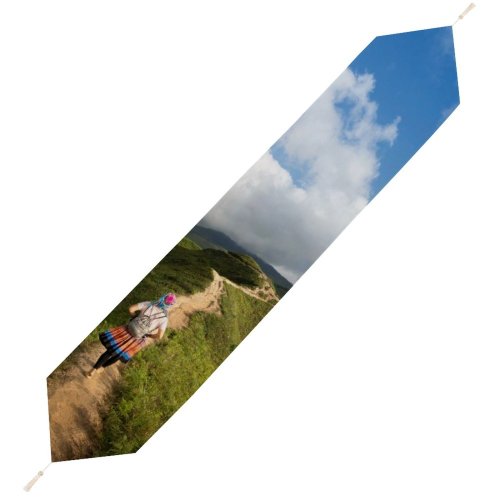 Yanfind Table Runner Beautiful Scenery Clouds Grass Adventure Landscape Daylight Hike Hill Travel Leisure Outdoors Everyday Dining Wedding Party Holiday Home Decor