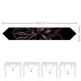 Yanfind Table Runner Dark Love Heart Fireworks Sparkles Celebrations Night Everyday Dining Wedding Party Holiday Home Decor