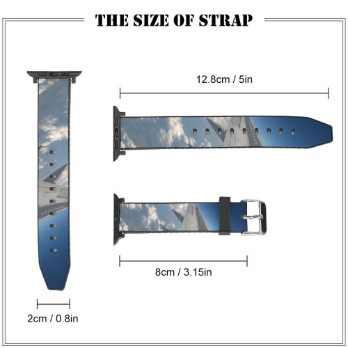 yanfind Watch Strap for Apple Watch Plane Sky Clouds Skyscape  Travel Cloud Daytime Wing Atmosphere Aerospace Engineering Compatible with iWatch Series 5 4 3 2 1