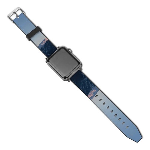yanfind Watch Strap for Apple Watch Landscape Peak Sunrise Horizon Font Explore Pictures Winter Outdoors Grey Snow Compatible with iWatch Series 5 4 3 2 1