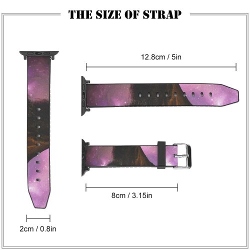 yanfind Watch Strap for Apple Watch Andrés Nieto Porras Landscape Mountains Starry Sky Nebula Outer Space Reflection Purple Compatible with iWatch Series 5 4 3 2 1