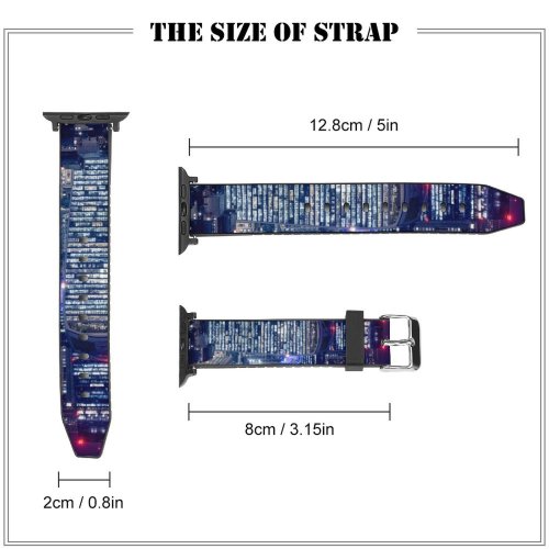 yanfind Watch Strap for Apple Watch Otto Berkeley London City Cityscape Night Lights Skyscrapers  Gherkin Heron Compatible with iWatch Series 5 4 3 2 1