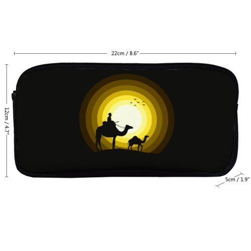 yanfind Pencil Case YHO Suryapraveen Dark Minimal Camels  Silhouette Zipper Pens Pouch Bag for Student Office School