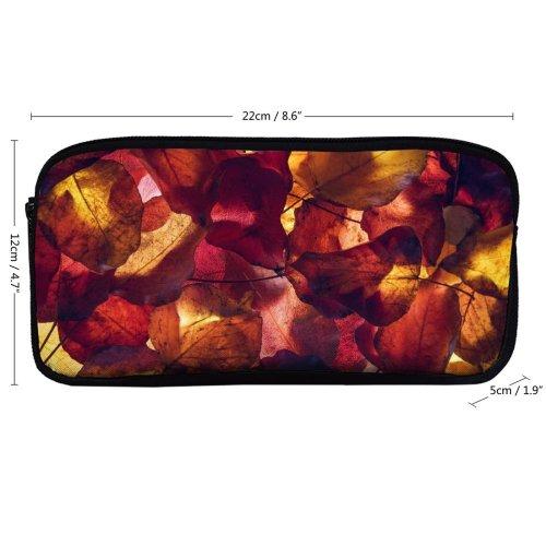 yanfind Pencil Case YHO Tim Mossholder Maple Leaves Autumn Foliage Fallen Zipper Pens Pouch Bag for Student Office School