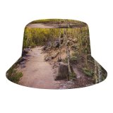 yanfind Adult Fisherman's Hat Collins Aspen Trees Pathway Forest Rocks Trails Beautiful Fishing Fisherman Cap Travel Beach Sun protection