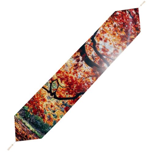 Yanfind Table Runner Dan Freeman Autumn Fall Maple Tree Foliage Sunlight Westonbirt National Arboretum England Everyday Dining Wedding Party Holiday Home Decor