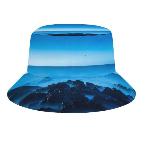 yanfind Adult Fisherman's Hat Seascape Horizon Clear Sky Ocean Rocks Sunrise Dawn Sky Fishing Fisherman Cap Travel Beach Sun protection