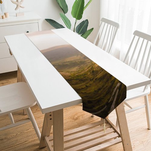 Yanfind Table Runner Drone Range Crest Haze Hill Mountain Rocca Free Calascio Stock Outdoors Everyday Dining Wedding Party Holiday Home Decor