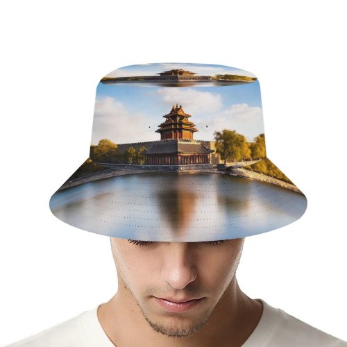 yanfind Adult Fisherman's Hat Forbidden City Beijing China Moat Imperial Palace Ming Dynasty Exposure UNESCO Heritage Fishing Fisherman Cap Travel Beach Sun protection