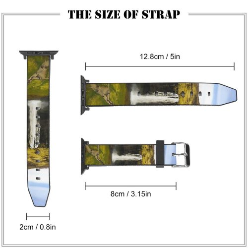 yanfind Watch Strap for Apple Watch Lake Waterfall Basin Skin Wallpapers Creative Images Cliff Landscape Pool Pictures Compatible with iWatch Series 5 4 3 2 1