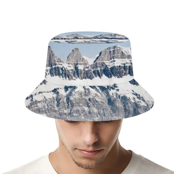 yanfind Adult Fisherman's Hat Ridge Winter Massif Arête Swiss Mountain Ice Rocks Snow Landforms Nunatak Mountainous Fishing Fisherman Cap Travel Beach Sun protection